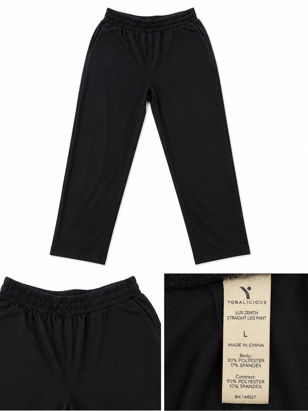 Yogalicious Lux Zenith Black Straight Leg Pants Women’s L